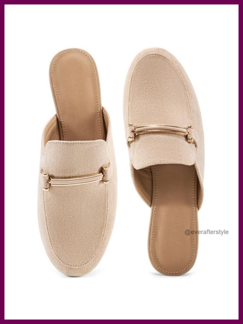 Faux Suede Mules Women Slip-On Buckle Comfortable Business Casual